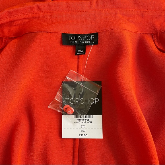 Topshop Orange Shirtdress with Drawstring Waist - Picture 5 of 9